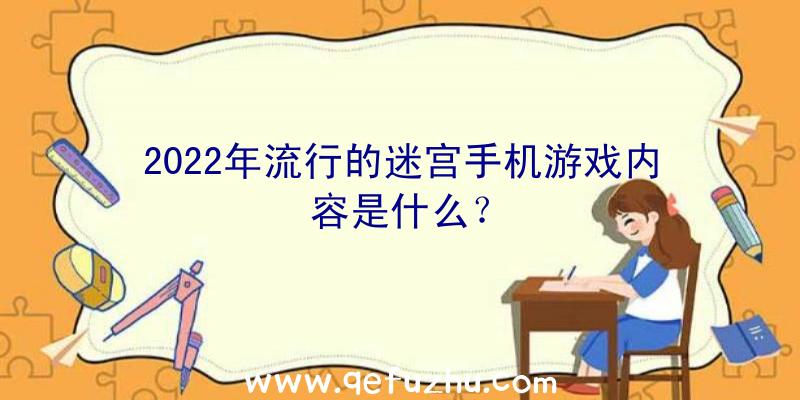 2022年流行的迷宫手机游戏内容是什么？