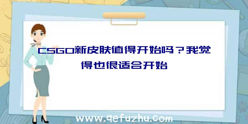 CSGO新皮肤值得开始吗？我觉得也很适合开始