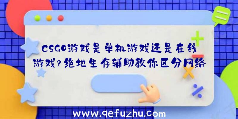 CSGO游戏是单机游戏还是在线游戏？绝地生存辅助教你区分网络