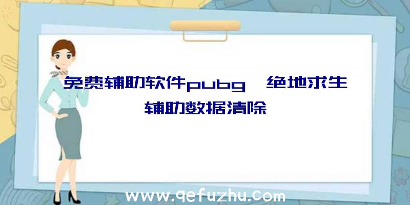 免费辅助软件pubg、绝地求生辅助数据清除