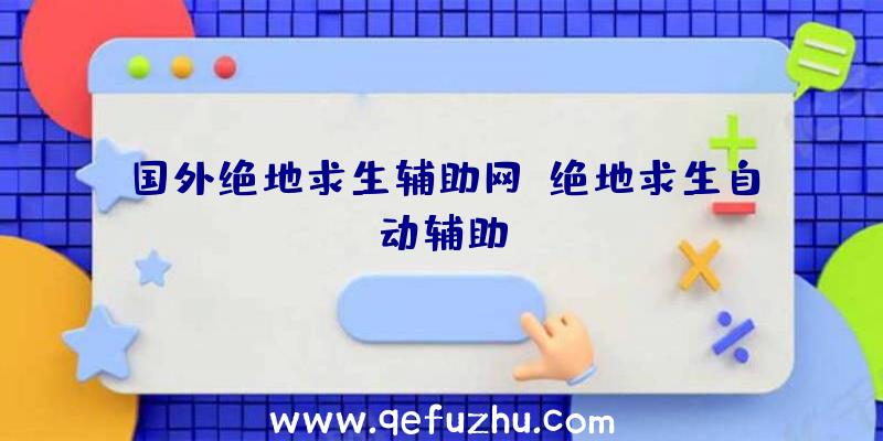 国外绝地求生辅助网、绝地求生自动辅助