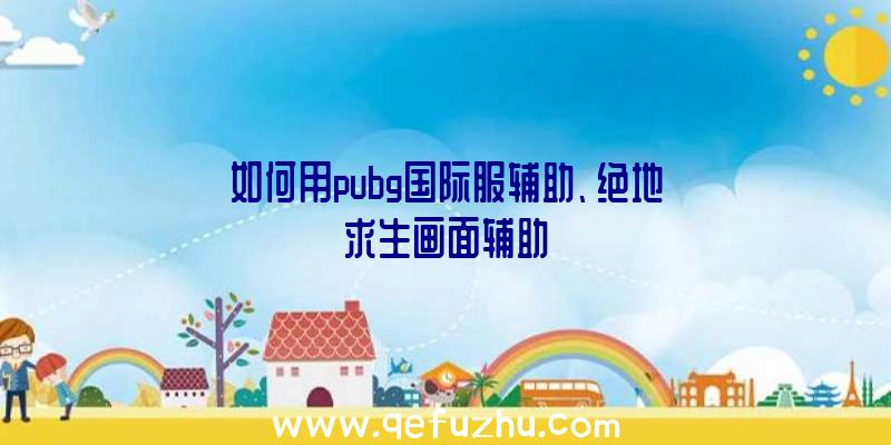 如何用pubg国际服辅助、绝地求生画面辅助