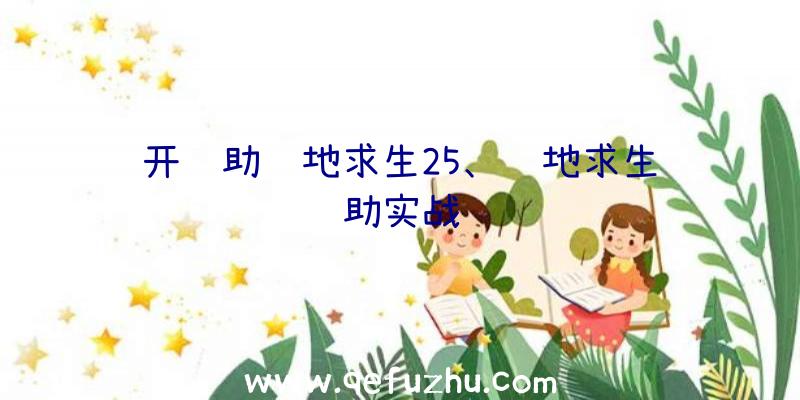 开辅助绝地求生25、绝地求生辅助实战