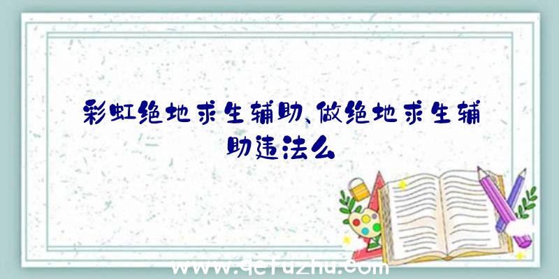 彩虹绝地求生辅助、做绝地求生辅助违法么