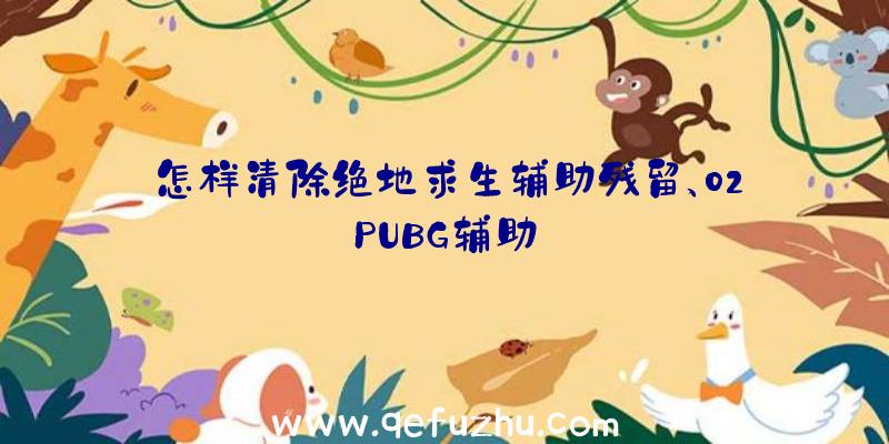 怎样清除绝地求生辅助残留、02PUBG辅助