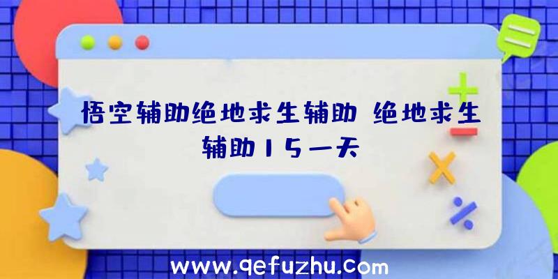 悟空辅助绝地求生辅助、绝地求生辅助15一天