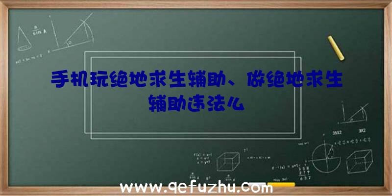 手机玩绝地求生辅助、做绝地求生辅助违法么