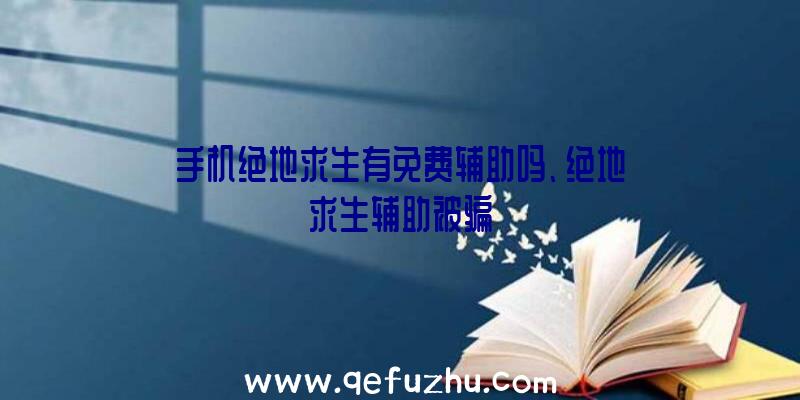 手机绝地求生有免费辅助吗、绝地求生辅助被骗