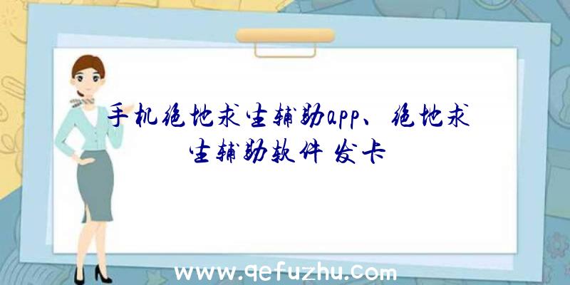 手机绝地求生辅助app、绝地求生辅助软件