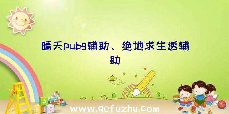 晴天pubg辅助、绝地求生透辅助