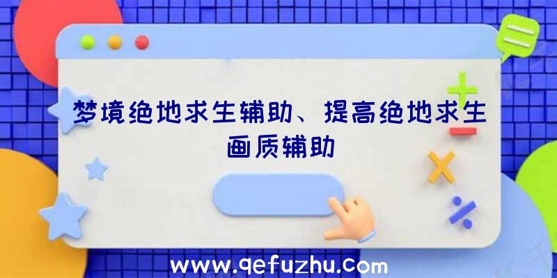 梦境绝地求生辅助、提高绝地求生画质辅助