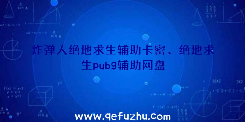 炸弹人绝地求生辅助卡密、绝地求生pubg辅助网盘