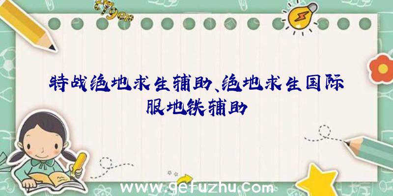 特战绝地求生辅助、绝地求生国际服地铁辅助