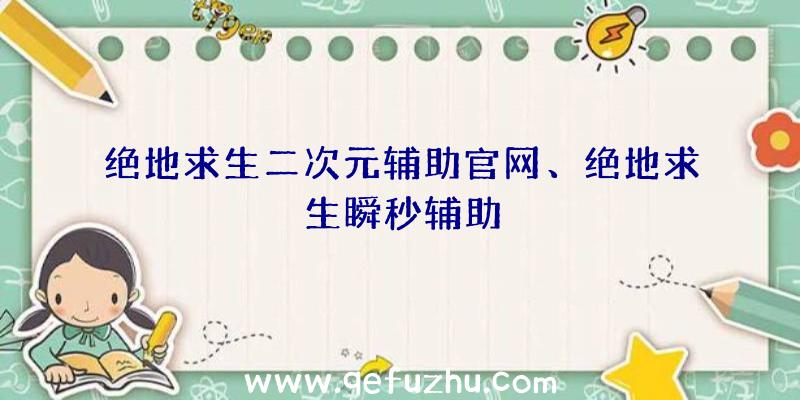 绝地求生二次元辅助官网、绝地求生瞬秒辅助