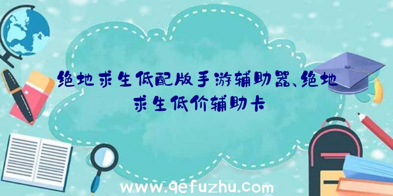 绝地求生低配版手游辅助器、绝地求生低价辅助卡