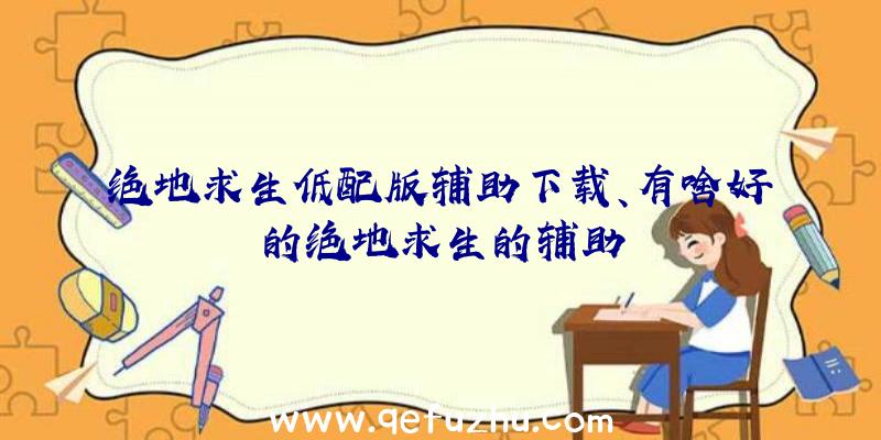 绝地求生低配版辅助下载、有啥好的绝地求生的辅助