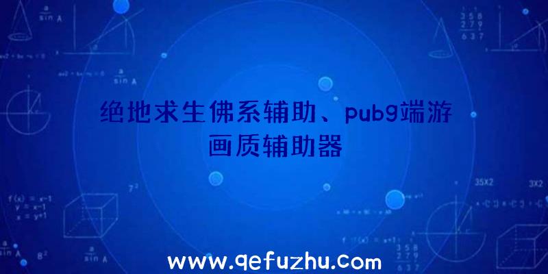 绝地求生佛系辅助、pubg端游画质辅助器