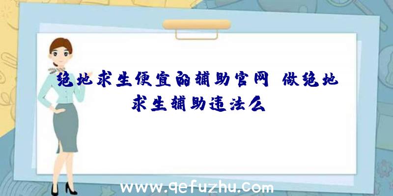 绝地求生便宜的辅助官网、做绝地求生辅助违法么