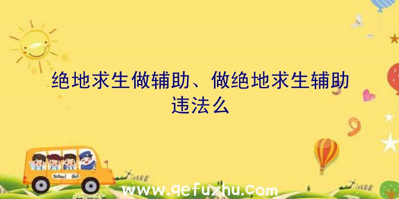 绝地求生做辅助、做绝地求生辅助违法么