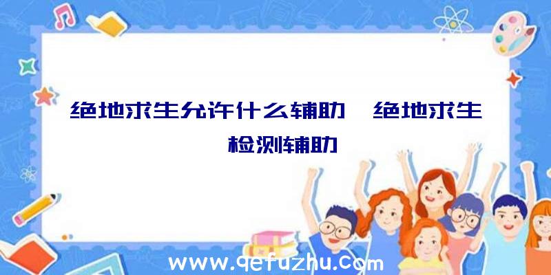 绝地求生允许什么辅助、绝地求生