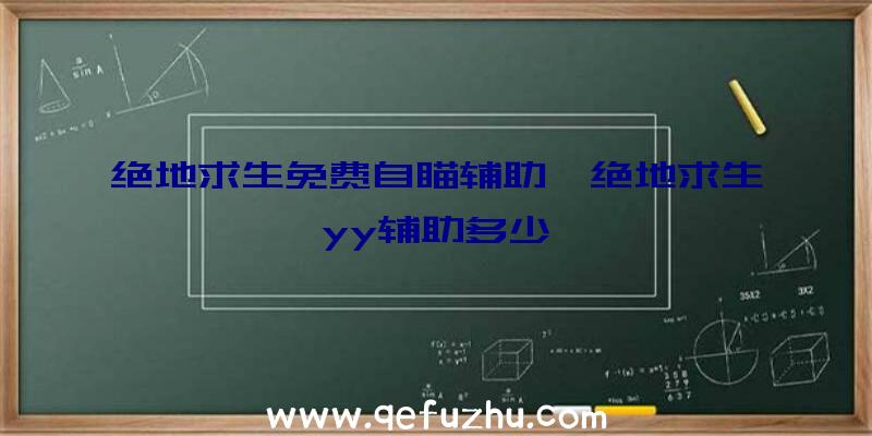 绝地求生免费自瞄辅助、绝地求生yy辅助多少