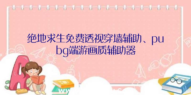 绝地求生免费透视穿墙辅助、pubg端游画质辅助器