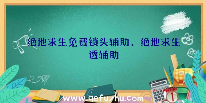 绝地求生免费锁头辅助、绝地求生透辅助