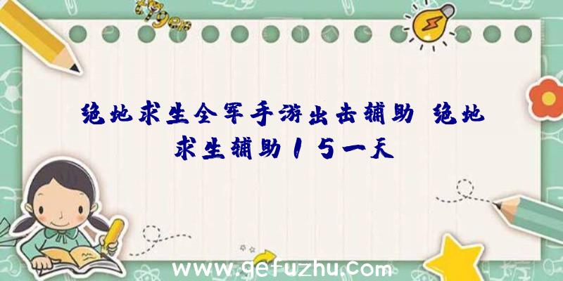 绝地求生全军手游出击辅助、绝地求生辅助15一天