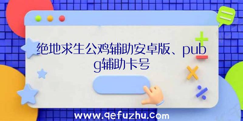 绝地求生公鸡辅助安卓版、pubg辅助卡号