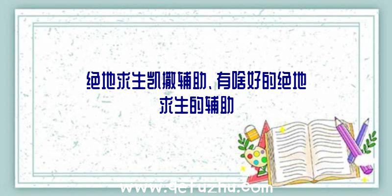 绝地求生凯撒辅助、有啥好的绝地求生的辅助