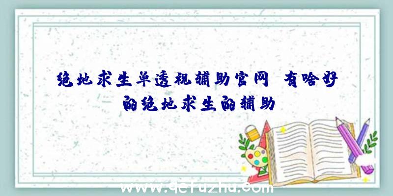 绝地求生单透视辅助官网、有啥好的绝地求生的辅助