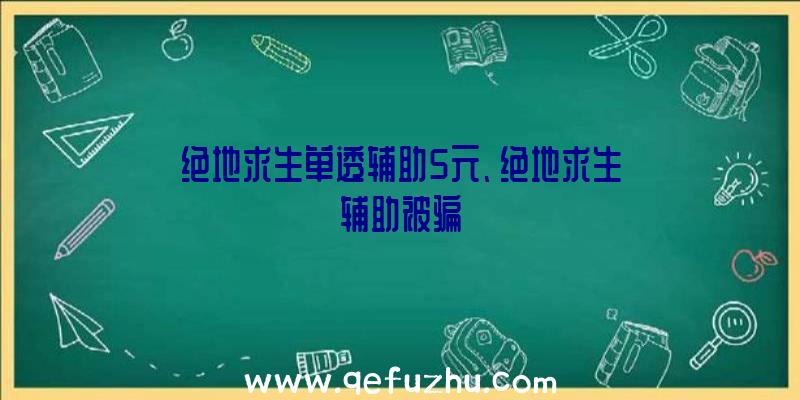 绝地求生单透辅助5元、绝地求生辅助被骗