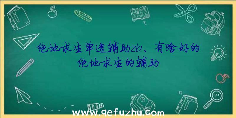 绝地求生单透辅助zb、有啥好的绝地求生的辅助