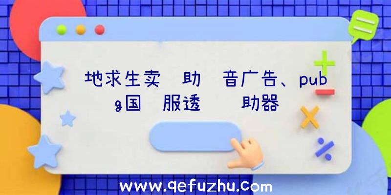 绝地求生卖辅助语音广告、pubg国际服透视辅助器