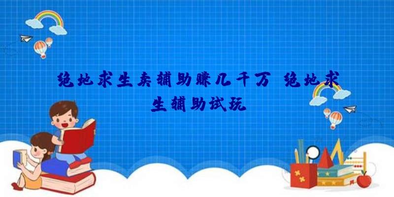 绝地求生卖辅助赚几千万、绝地求生辅助试玩