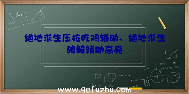 绝地求生压枪吃鸡辅助、绝地求生破解辅助高亮