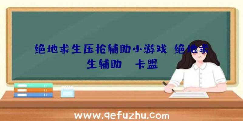 绝地求生压枪辅助小游戏、绝地求生辅助fz卡盟