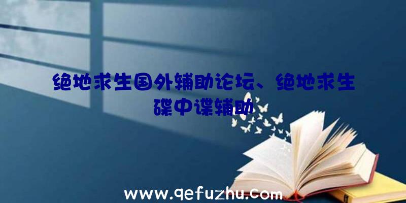 绝地求生国外辅助论坛、绝地求生碟中谍辅助