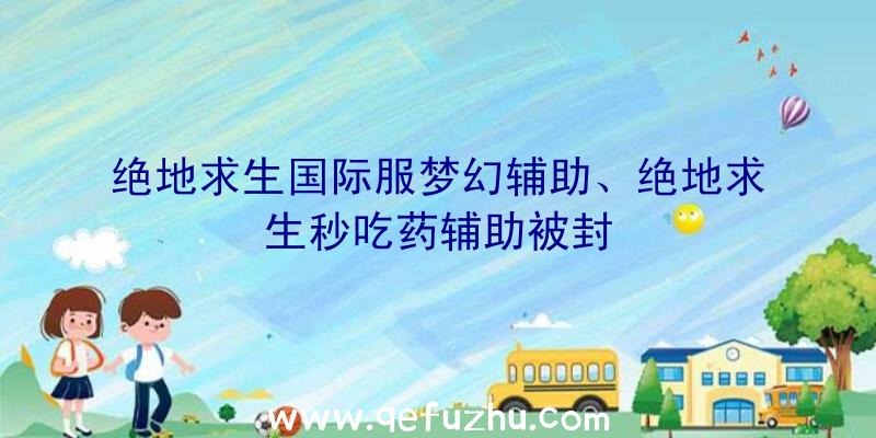 绝地求生国际服梦幻辅助、绝地求生秒吃药辅助被封