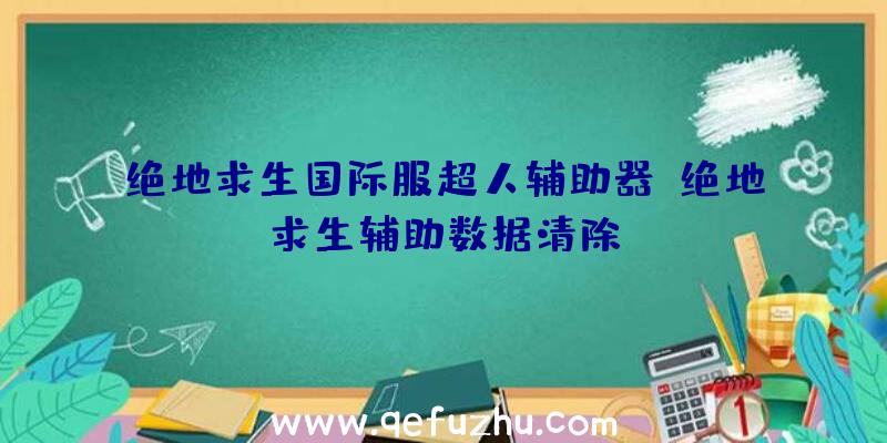 绝地求生国际服超人辅助器、绝地求生辅助数据清除