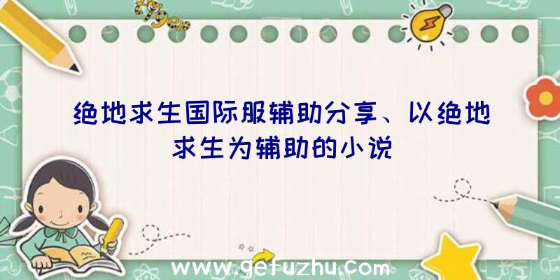 绝地求生国际服辅助分享、以绝地求生为辅助的小说