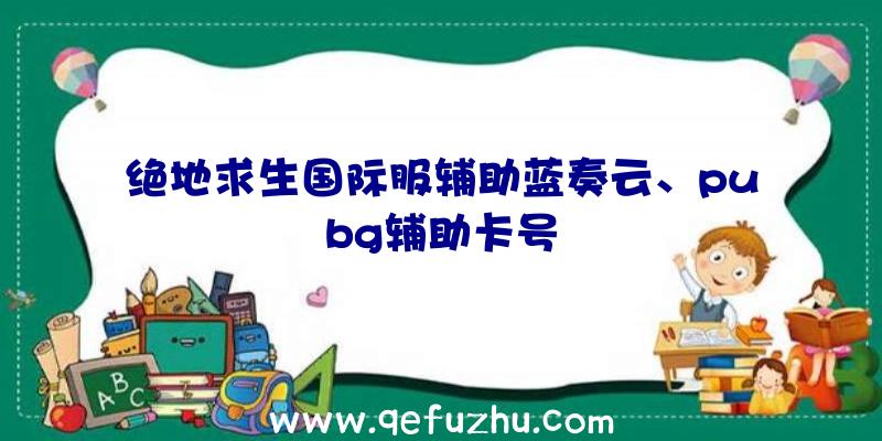 绝地求生国际服辅助蓝奏云、pubg辅助卡号