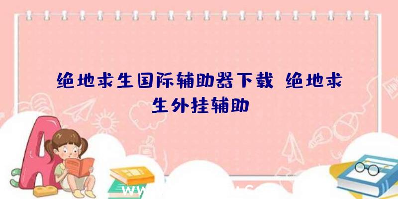 绝地求生国际辅助器下载、绝地求生外挂辅助