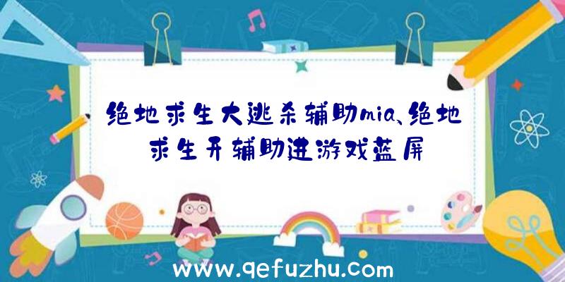 绝地求生大逃杀辅助mia、绝地求生开辅助进游戏蓝屏