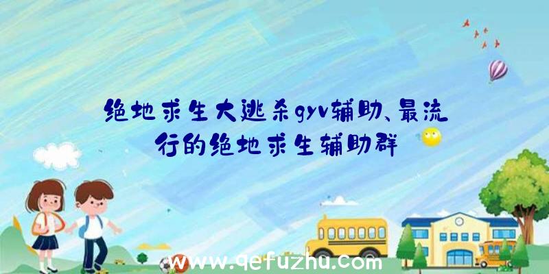 绝地求生大逃杀gyv辅助、最流行的绝地求生辅助群