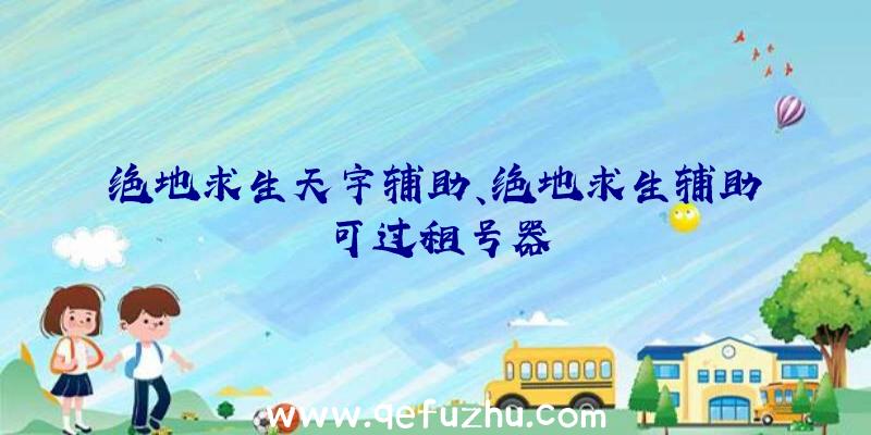 绝地求生天宇辅助、绝地求生辅助可过租号器