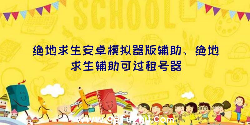 绝地求生安卓模拟器版辅助、绝地求生辅助可过租号器