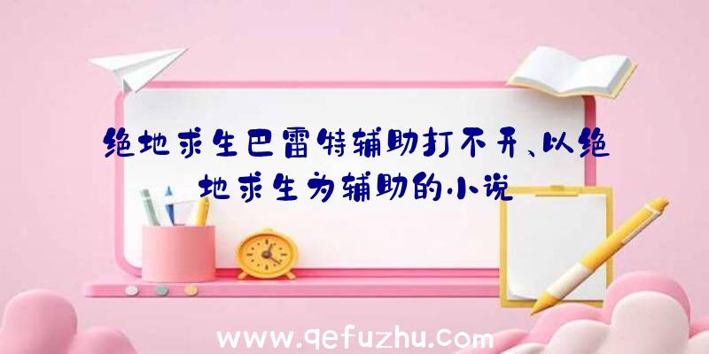 绝地求生巴雷特辅助打不开、以绝地求生为辅助的小说