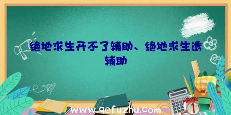 绝地求生开不了辅助、绝地求生透辅助