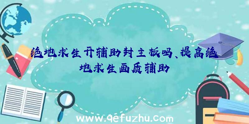 绝地求生开辅助封主板吗、提高绝地求生画质辅助